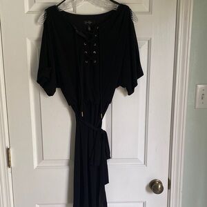 Jessica Simpson Black Asymmetrical Lace-Up Dress
